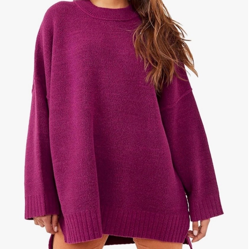 Free People Peached Plum Tunic Sweater